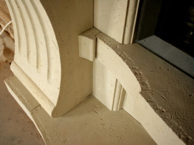 kamin, kamin, kaunis, antiikne, dolomiidist kamin, lõvpeaga.