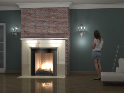 kamin, kamin dolomiidist, avatud kamin