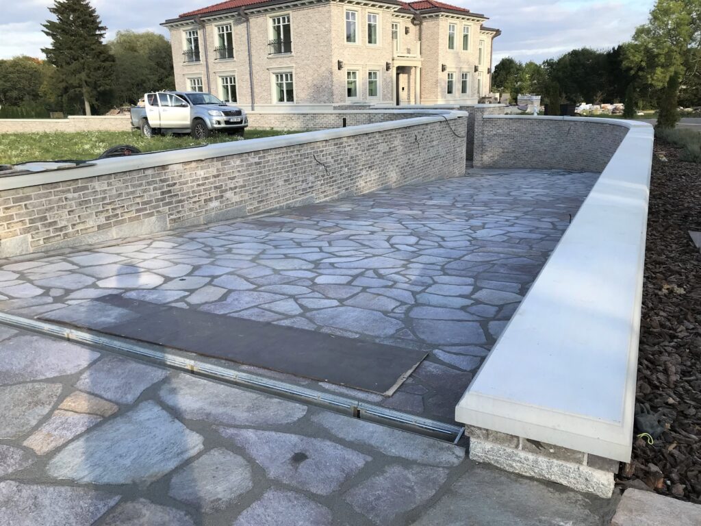 balustraad, katteplaat, dolomiit, trepp, kamin